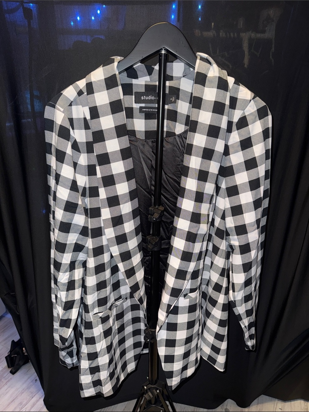 Black & White Gingham Blazer